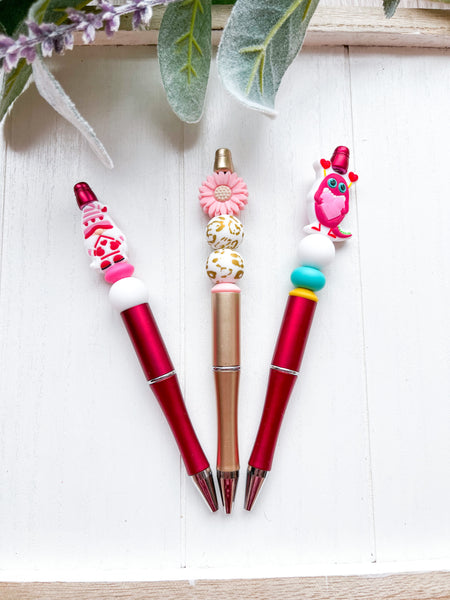 Beaded Pen/valentine HEART Pens/blinged Out Pens/gift Pens/set 